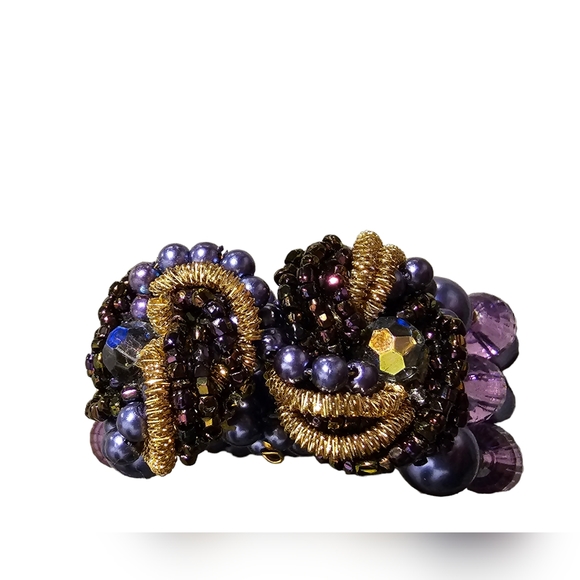 Miriam Haskell 1945 Peacock Beads Bracelet Earrings 16 Strand Necklace Set RARE - Picture 5 of 16